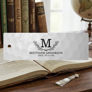 Personalized Golf Ball Pattern Name Monogram Age Ruler