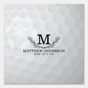 Personalized Golf Ball Pattern Name Monogram Age Sign