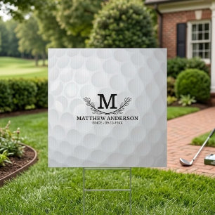 Personalized Golf Ball Pattern Name Monogram Age Sign