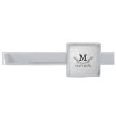 Personalized Golf Ball Pattern Name Monogram Age Silver Finish Tie Bar (Front)