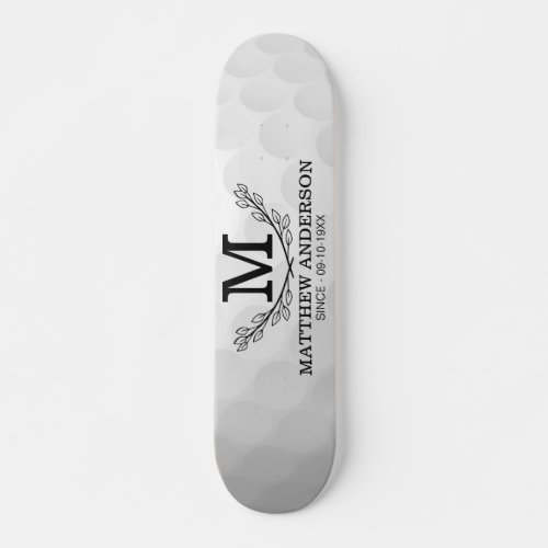 Personalized Golf Ball Pattern Name Monogram Age Skateboard