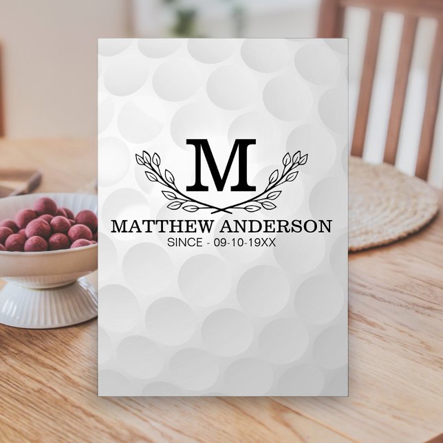 Personalized Golf Ball Pattern Name Monogram Age Table Number (Creator Uploaded)