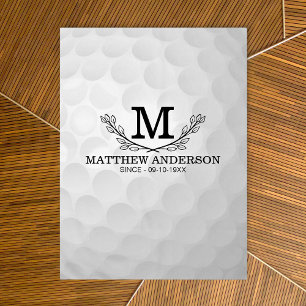 Personalized Golf Ball Pattern Name Monogram Age Tablecloth