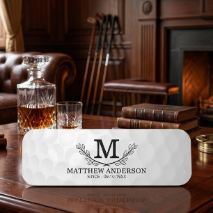 Personalized Golf Ball Pattern Name Monogram Age Tag