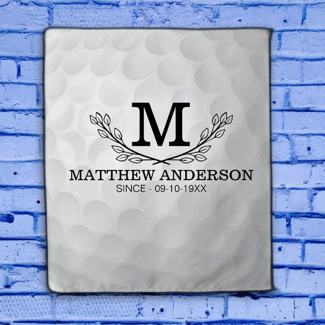 Personalized Golf Ball Pattern Name Monogram Age Tapestry (Creator Uploaded)