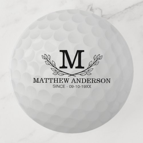 Personalized Golf Ball Pattern Name Monogram Age Trinket Tray