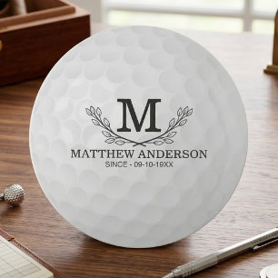 Personalized Golf Ball Pattern Name Monogram Age Trinket Tray