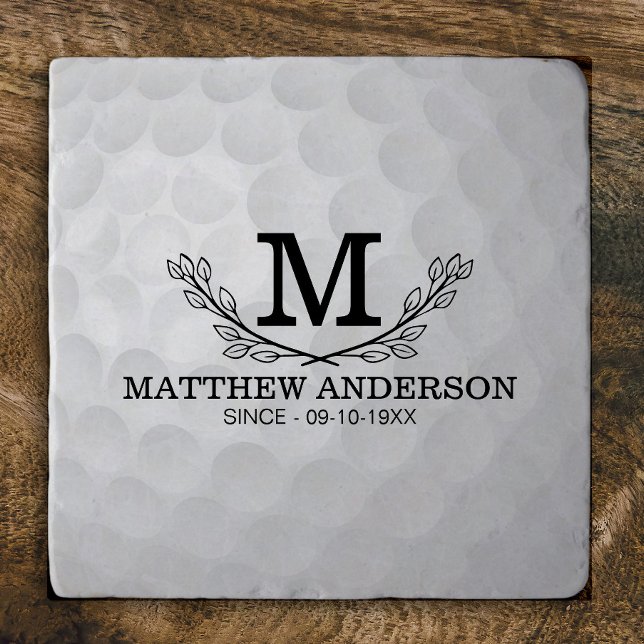 Personalized Golf Ball Pattern Name Monogram Age Trivet (Creator Uploaded)
