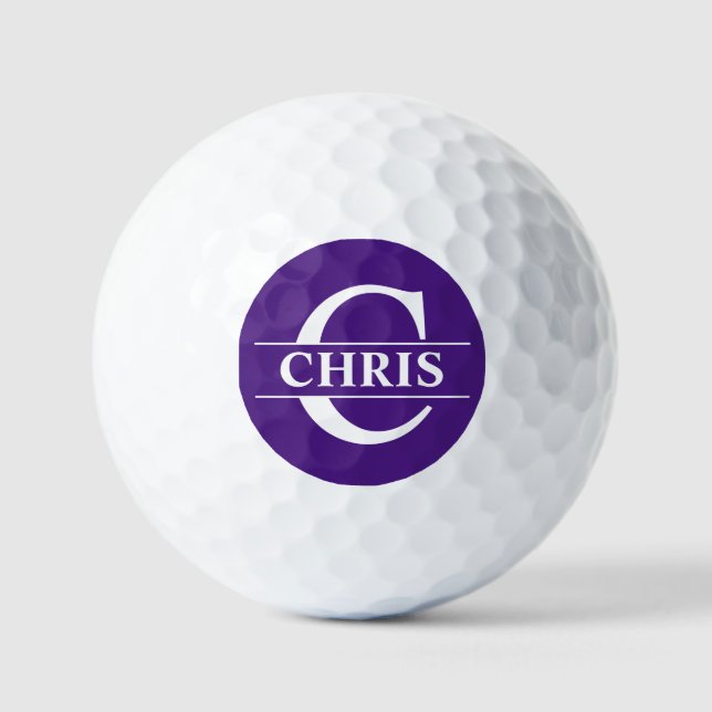 Personalized Golf Ball - Purple (Front)