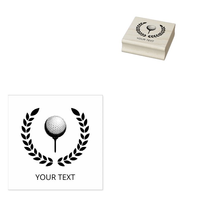 Personalized Golf Ball  Rubber Stamp (Stamped)