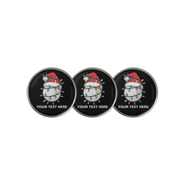 Personalized Golf Ball Santa Hat Christmas Lights Marker (3 Up)