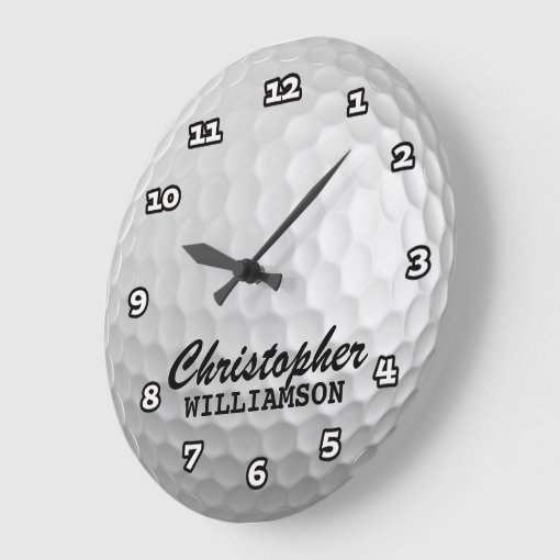 Personalized Golf Ball Wall Clock | Zazzle