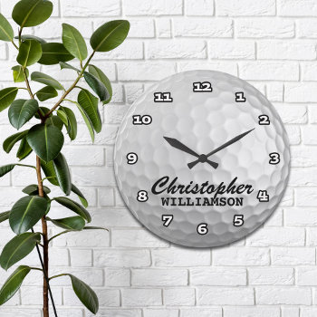 Personalized Golf Ball Wall Clock by reflections06 at Zazzle