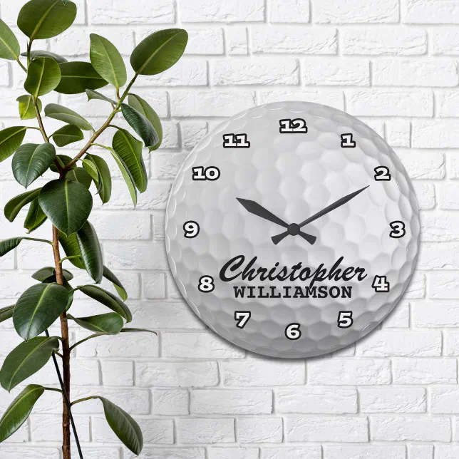 Personalized Golf Ball Wall Clock | Zazzle