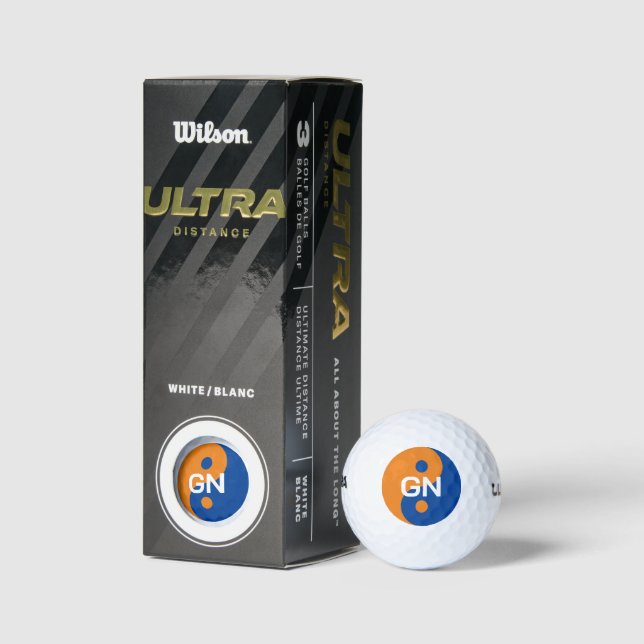 Personalized golf balls with custom Yin Yang logo (Packaging)
