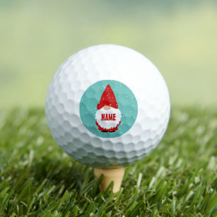 Personalized golf balls with cute gnome cartoon