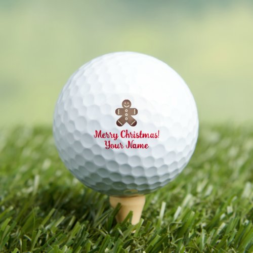 Personalized golf balls with gingerbread cookie 