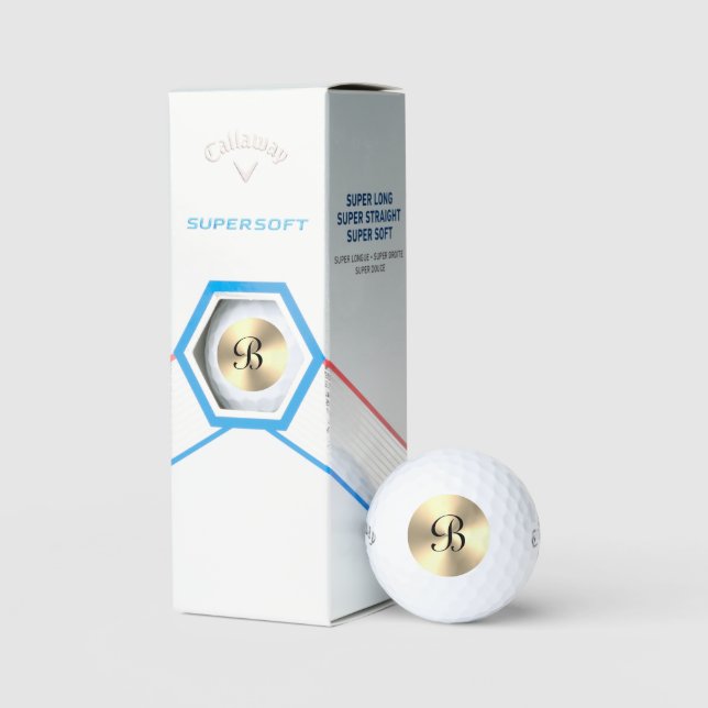 Personalized golf balls with golden monogram (Packaging)