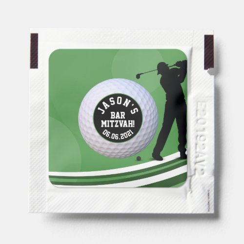 Personalized Golf Bar Mitzvah Golfer Golfing Favor Hand Sanitizer Packet