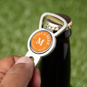 Personalized GOLF & BEER Monogram Orange Divot Tool