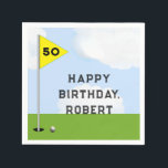 Personalized Golf Birthday Napkins<br><div class="desc">Golf-themed birthday party or golf event napkins. Edit text to add golfer's name and age.</div>