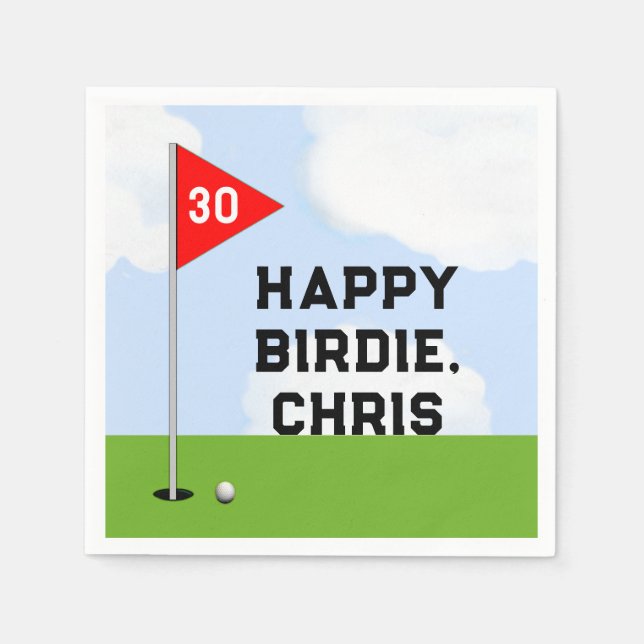Personalized Golf Birthday Napkins (Front)