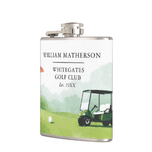 Personalized Golf Buggy Club Name Flask