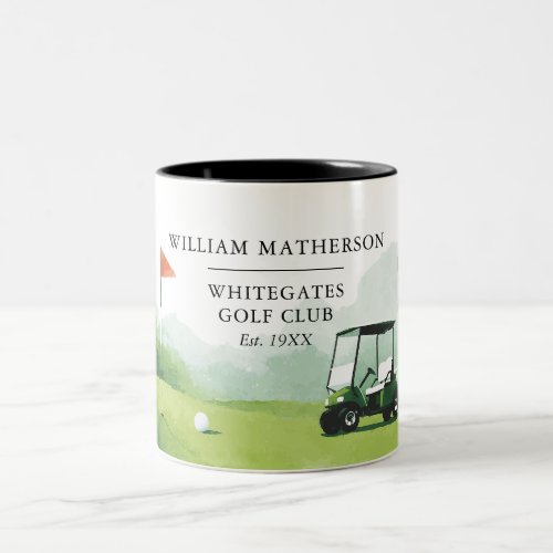 Personalized Golf Buggy Club Name Two-Tone Coffee Mug