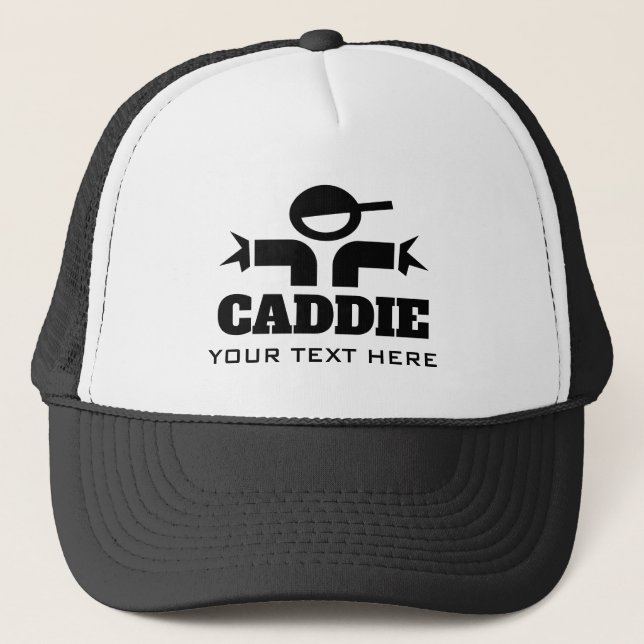 Personalized golf caddie hat with custom name (Front)