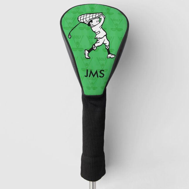 Personalized golf cartoon golfer golf head cover (Front)
