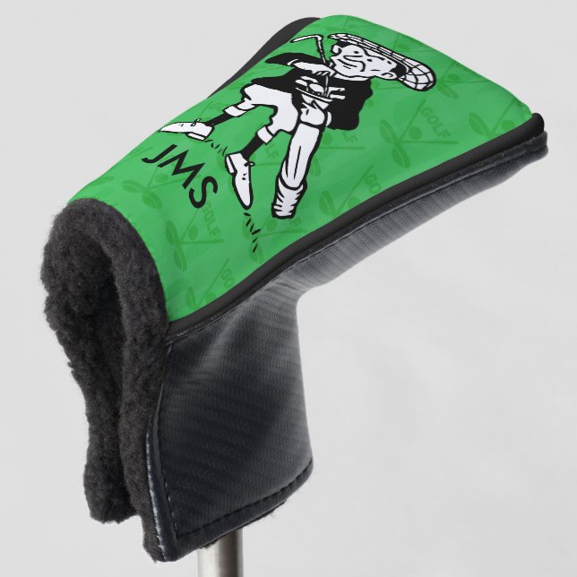 Personalized golf cartoon golfer golf head cover (3/4 Front)