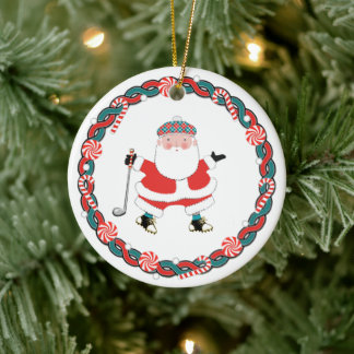 Personalized Golf Christmas Collectible Ceramic Ornament