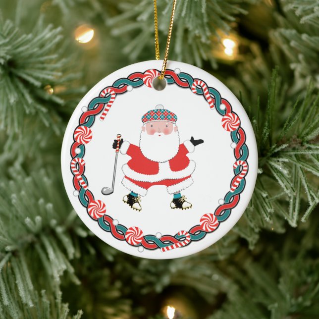Personalized Golf Christmas Collectible Ceramic Ornament (Tree)