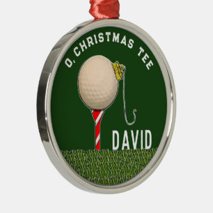 Personalized Golf Christmas Collectible Metal Ornament
