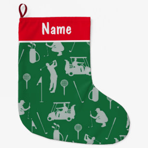 Personalized Golf Christmas Gifts Golf themed Large Christmas Stocking