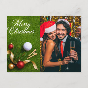Personalized Golf Christmas Photo Holiday Card