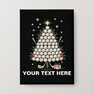 Personalized Golf Christmas Tree Equipment Family Button