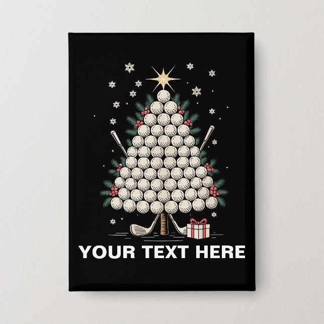 Personalized Golf Christmas Tree Equipment Family Button (Front)