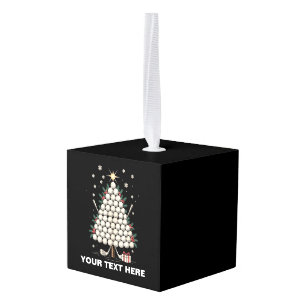 Personalized Golf Christmas Tree Equipment Family Cube Ornament