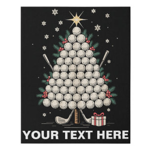 Personalized Golf Christmas Tree Equipment Family Faux Canvas Print