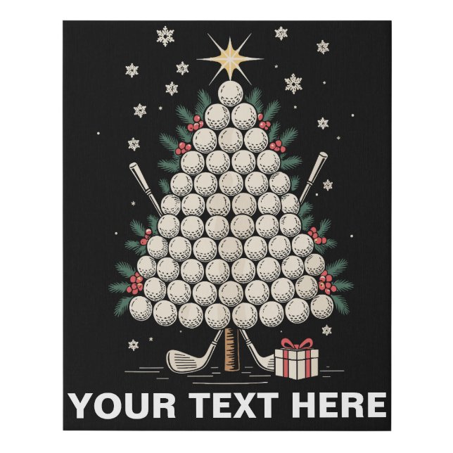 Personalized Golf Christmas Tree Equipment Family Faux Canvas Print (Front)