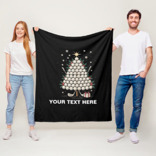 Personalized Golf Christmas Tree Equipment Family Fleece Blanket