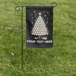 Personalized Golf Christmas Tree Equipment Family Garden Flag
