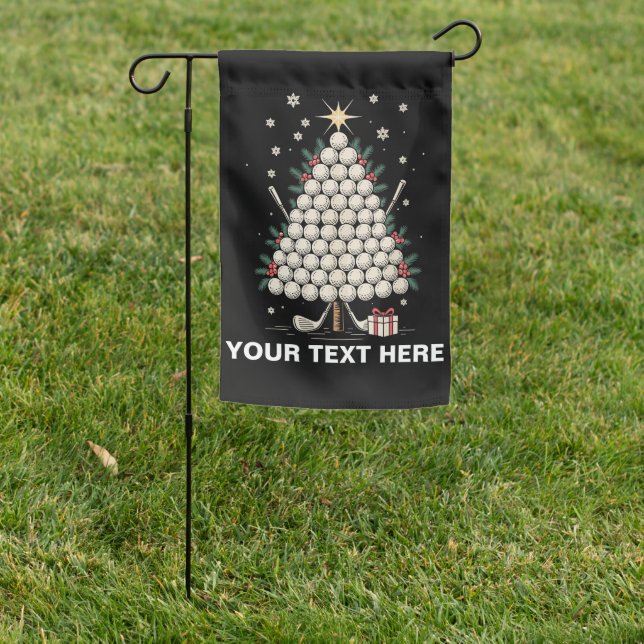 Personalized Golf Christmas Tree Equipment Family Garden Flag (In SItu)