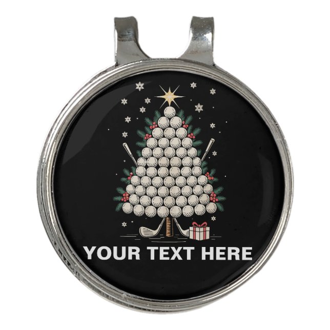Personalized Golf Christmas Tree Equipment Family Golf Hat Clip (Front)