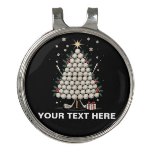 Personalized Golf Christmas Tree Equipment Family Hat Clip