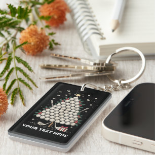 Personalized Golf Christmas Tree Equipment Family Keychain