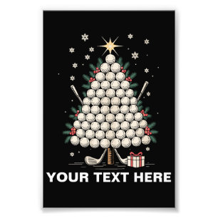 Personalized Golf Christmas Tree Equipment Family Photo Print