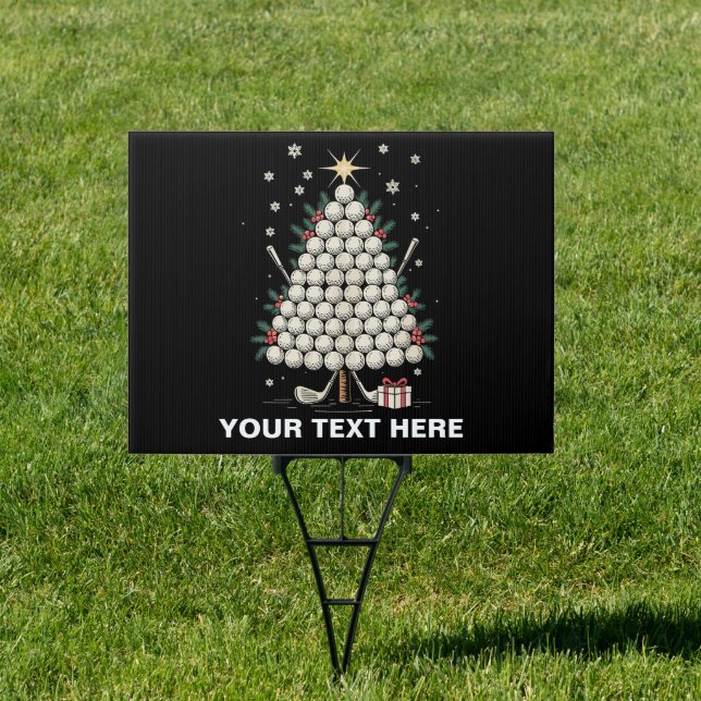 Personalized Golf Christmas Tree Equipment Family Sign (Insitu)