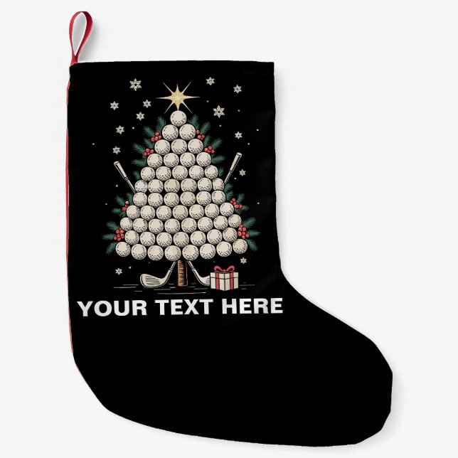 Personalized Golf Christmas Tree Equipment Family Small Christmas Stocking (Front)